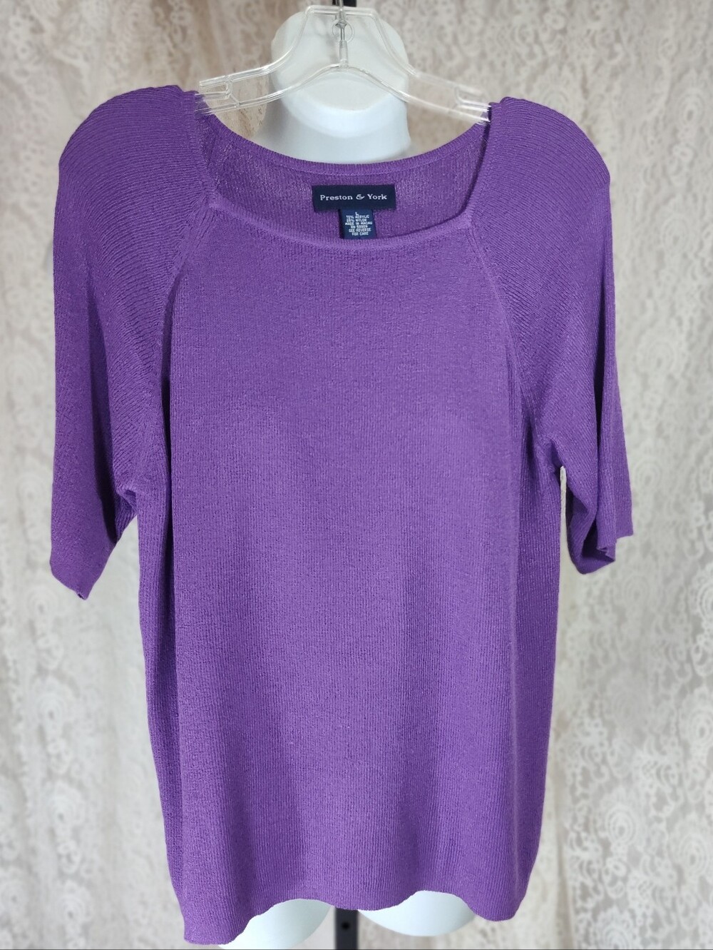 Preston & York Violet Short-Sleeve Knit Top